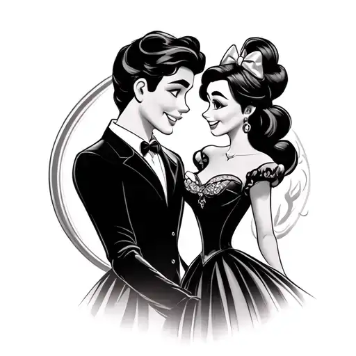 Disney Couple tattoo design idea