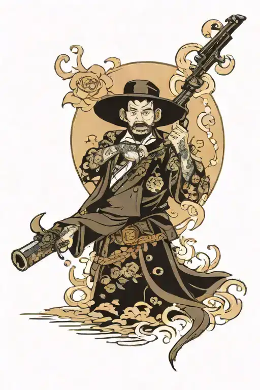 outlaw gunslinger tattoo design idea