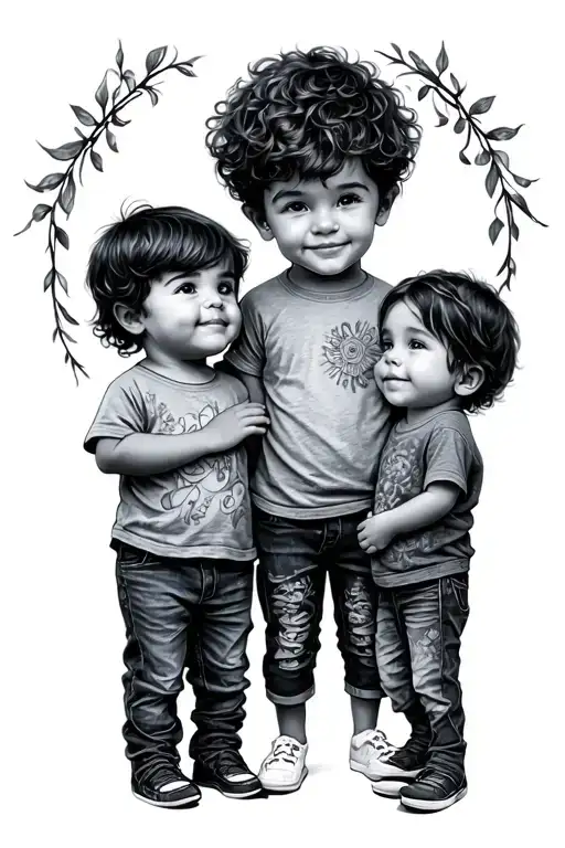 Grandchildren tattoo design idea