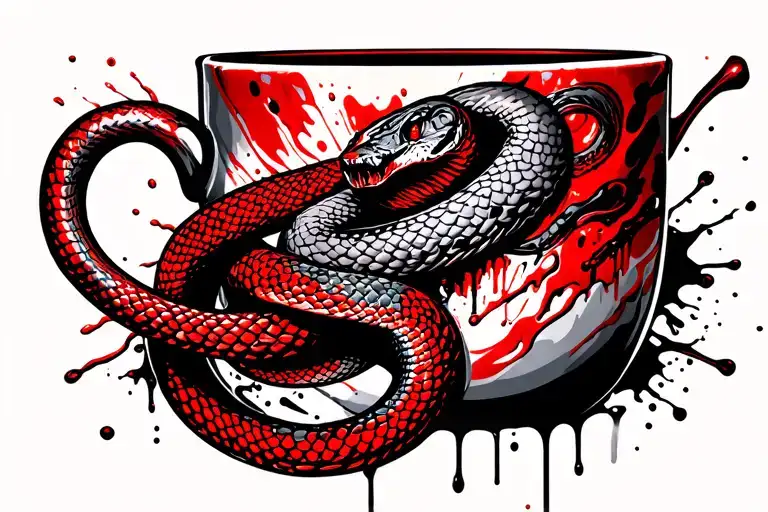 cup of hygieia with snake wrapping around circumference of front and back of arm tattoo design idea