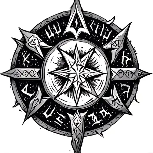 Eld Futhark Runs Algiz Eiwaz Jera Tiwaz tattoo design idea