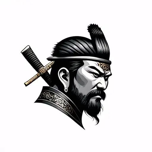 samurai head tattoo tattoo design idea