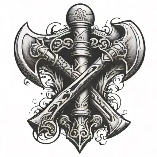 Halligan And Axe tattoo design idea