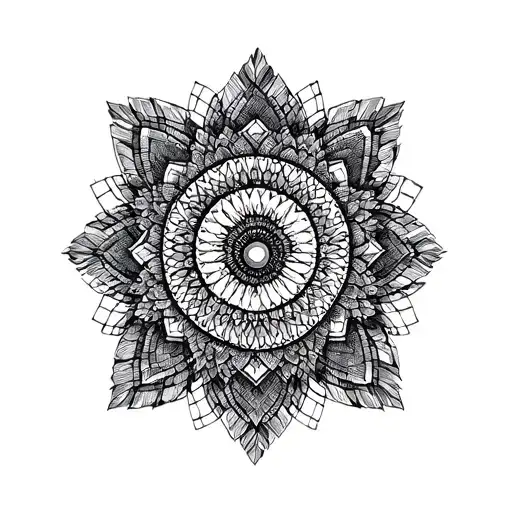 geometric stipple mandala design inspired tattoo design idea