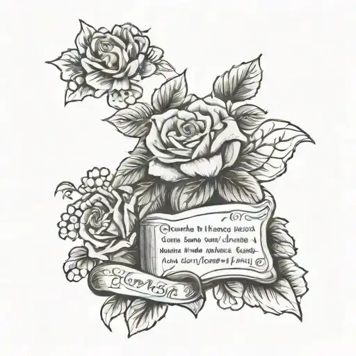 grandma memorial with bible verse tattoo design idea