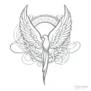 mockingjay and serenity prayer tattoo design idea
