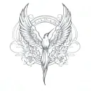 mockingjay and serenity prayer tattoo design idea
