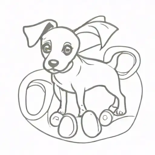 Jack Russell dog paw tattoo design idea