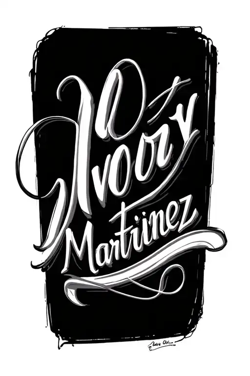 ivory martinez name written tattoo design idea