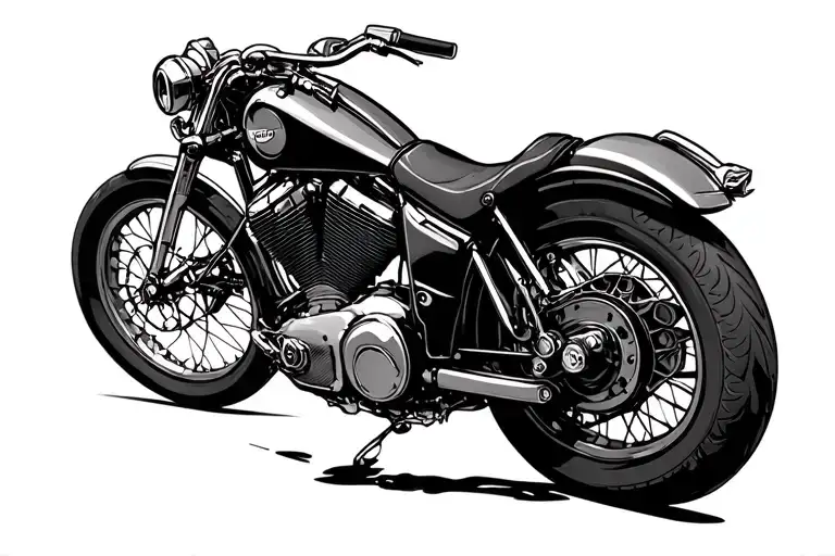 MOTORBIKE GIRLY MECHANIC tattoo design idea