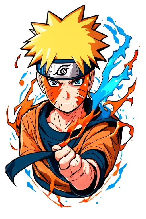 naruto pain fight tattoo design idea