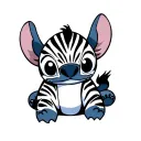 zebra lilo and stitch pattern tattoo design idea