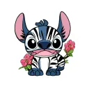 zebra lilo and stitch pattern tattoo design idea
