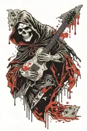 grim reaper holding ace card tattoo design idea