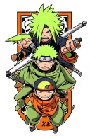 zoro and naruto and rockman and hxh tattoo design idea