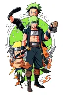 zoro and naruto and rockman and hxh tattoo design idea