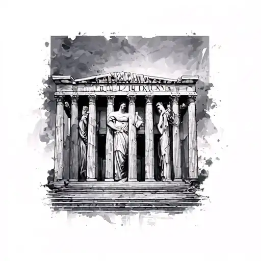 parthenon sleeve tattoo design idea