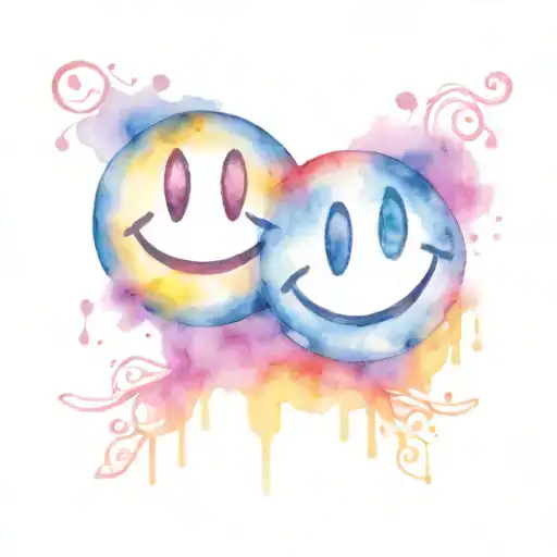Smiley Face and Evil Face tattoo design idea