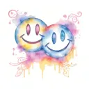 Smiley Face and Evil Face tattoo design idea