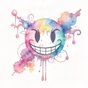 Smiley Face and Evil Face tattoo design idea