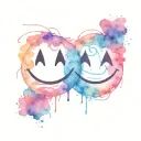 Smiley Face and Evil Face tattoo design idea