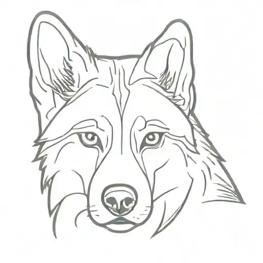 Siberian husky face tattoo design idea