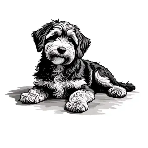 Goldendoodle tattoo design idea