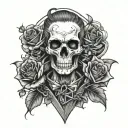 dance macabre portrait tattoo design idea