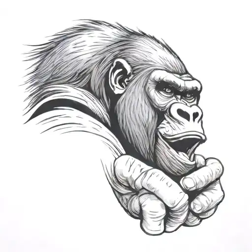 gorilla middle finger tattoo design idea