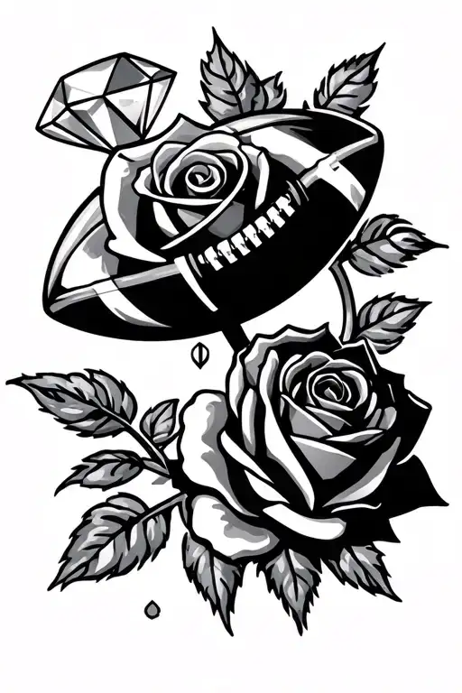 #4, weightlifting, diamonds, football, rose, cancer zodiac sign tattoo design idea