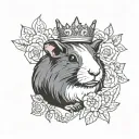 guinea pigs crown tattoo design idea