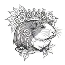 guinea pigs crown tattoo design idea