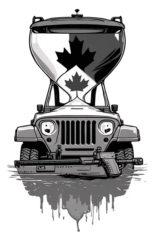 hourglass canadian flag jeep ar15 boat truck tattoo design idea