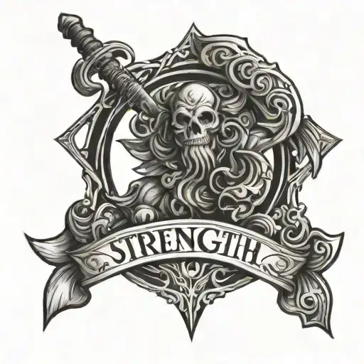 Strength and Honor tattoo design idea