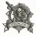 Strength and Honor tattoo design idea