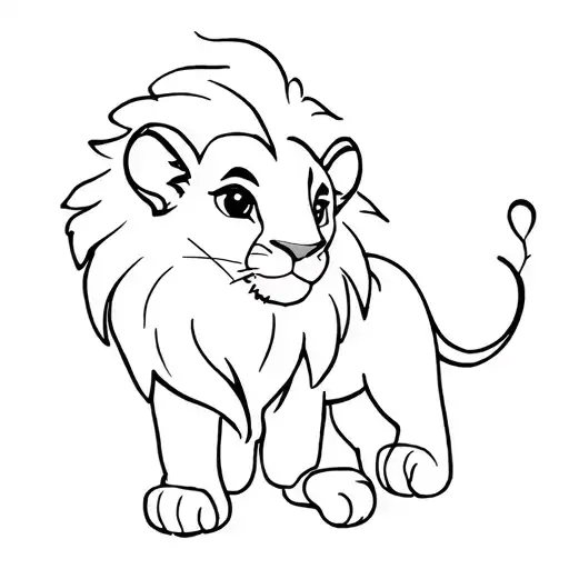 simba lion king baby tattoo design idea