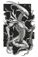xenomorph Queen tattoo design idea