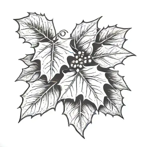 Holly Leaf and berries tattoo tattoo design idea