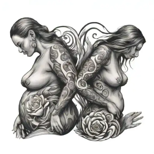 a combination of a woman's body and a person who has lost a lot of weight tattoo design idea