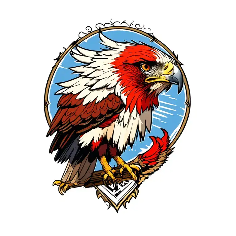 Norse red kite  tattoo design idea