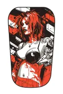 Sexy Pale Girl,petite, big boobs, wide hips, G-String. Messy hair, full nude , sexual. Seductive smile. Full Body tattoo design idea