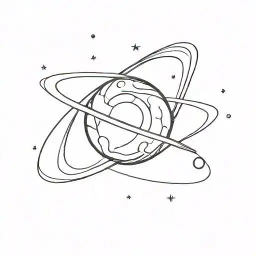 Space, galaxy, planet, star, tattoo design idea