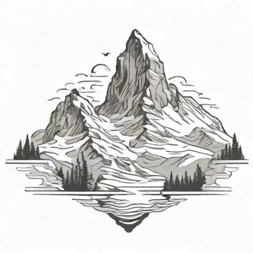 matterhorn scene tattoo design idea