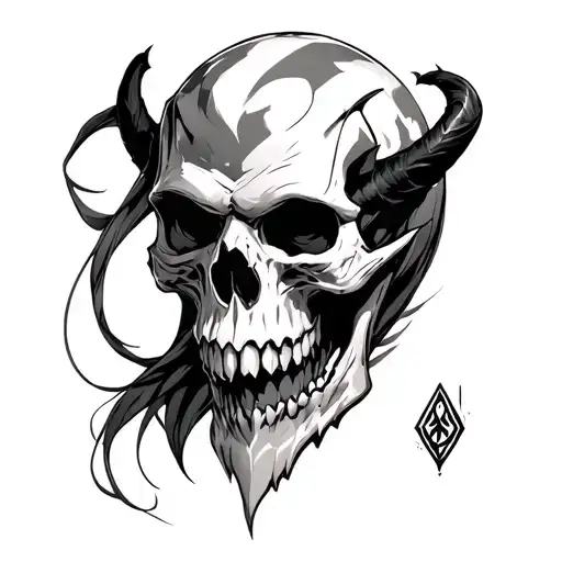 diablo ,anime ,demon ,skull tattoo design idea