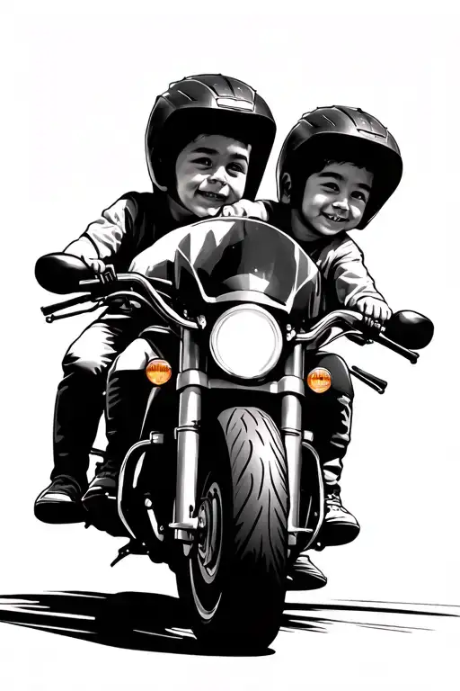 memorial piece for my 2 nephews enjoying a motorcycle adventure tattoo design idea