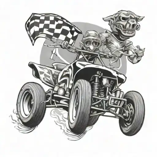 racing dirt modified tattoo design idea