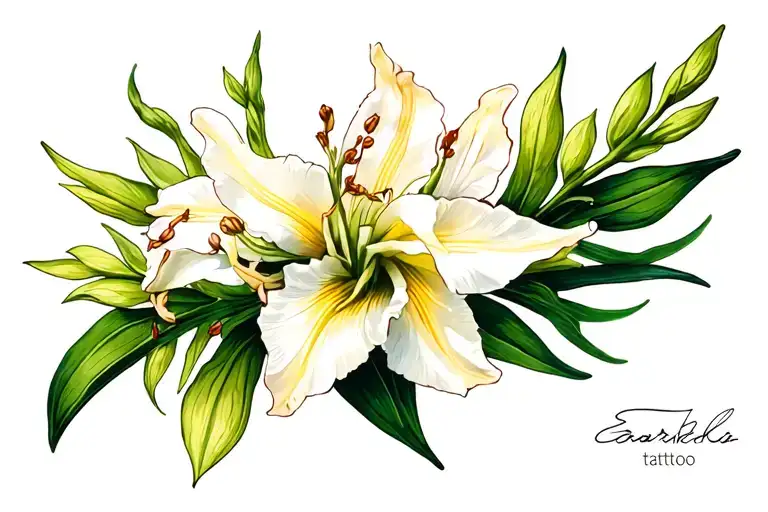 armband with tuberose tattoo design idea