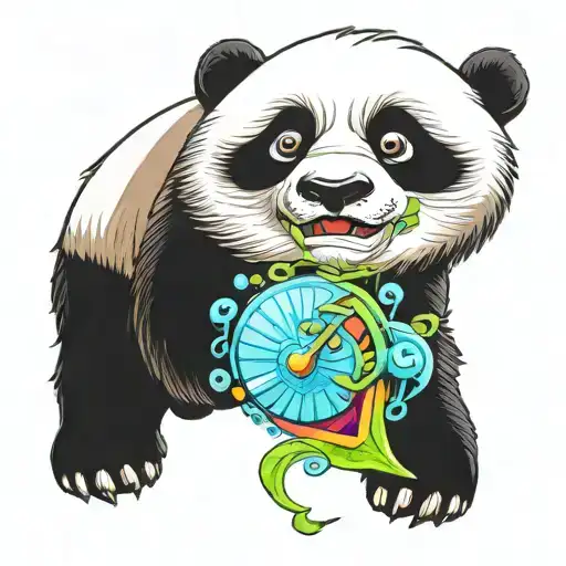 cute panda tattoo design idea