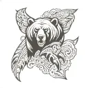 bear claw with angel wings flying tattoo design idea