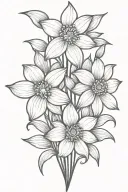 daisies daffodils tattoo design idea